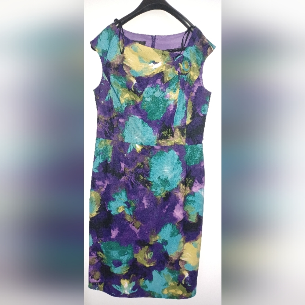 AGB Water color print party dress NWOT